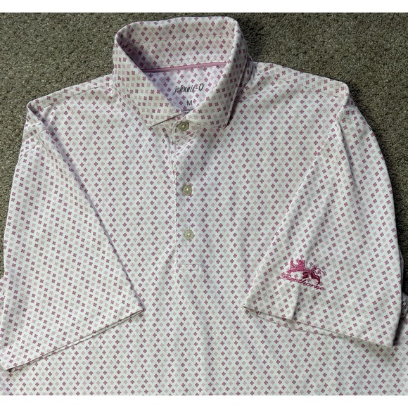 johnnie-O Other - Johnnie-O Shirt Mens M Pink Taffy Barnett Polo Golf UPF 50 Performance Stretch